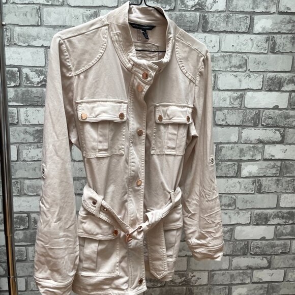Light Pink Belted Utility Jacket from White House Black Market - Picture 4 of 10